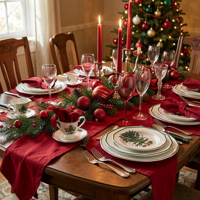 Set an enchanting holiday stage with this vintage Nikko Ceramics Christmastime 50-piece fine ironstone dinnerware set....