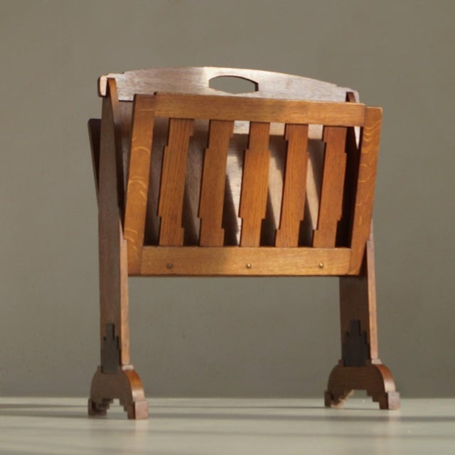 Dutch Art Deco Amsterdam School Magazine Rack, 1920s For Sale - Image 10 of 16