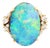 17.50 Carat Australian Boulder Opal Diamond 18k Yellow Gold Ring, Size 7.25 For Sale