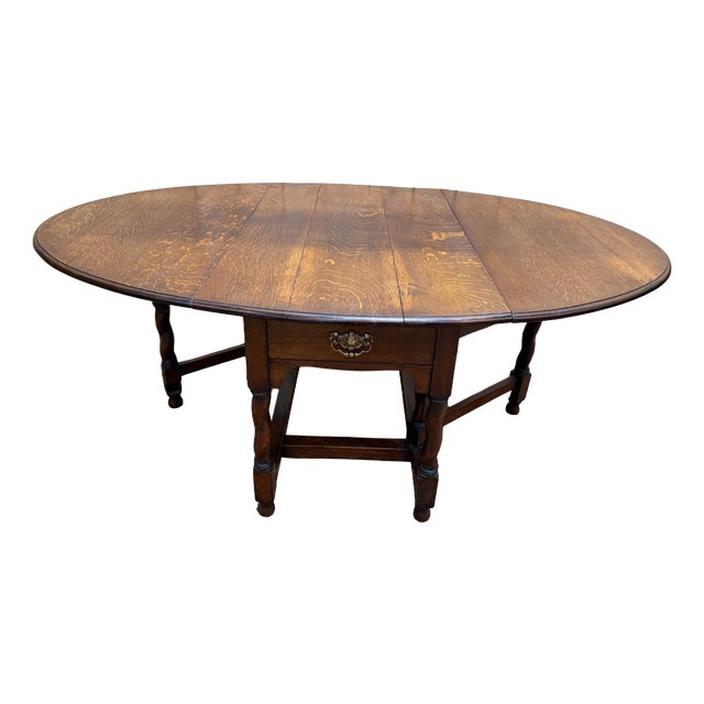 Antique Dining Table in Oak, 1890s For Sale