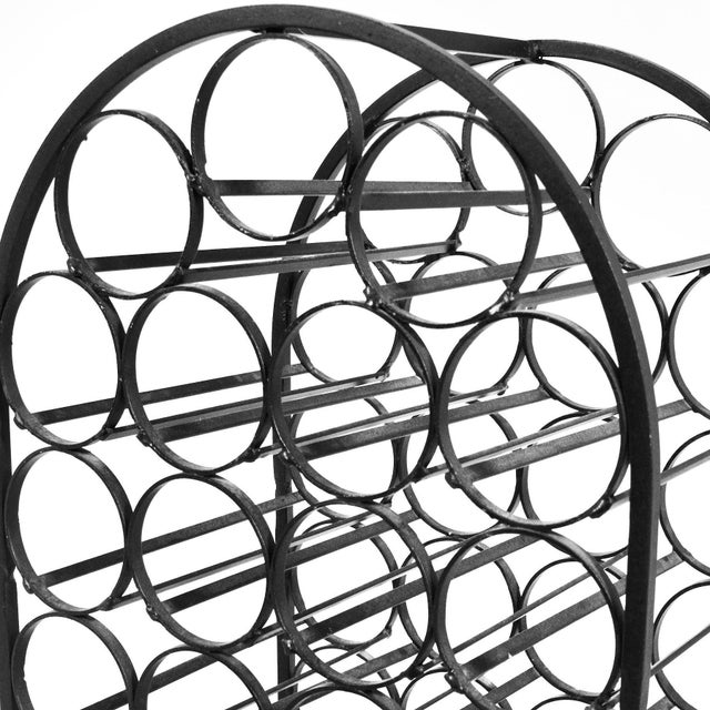 Mid 20th Century Arthur Umanoff 39 Bottle Wine Rack with Round Top For Sale - Image 5 of 7