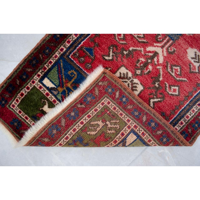 1970s Hand Knotted Turkish Rug Door Mat, Entryway Rug, Bath Mat, Kitchen Decor, Small Rug - 22″ × 44″ For Sale - Image 9 of 14