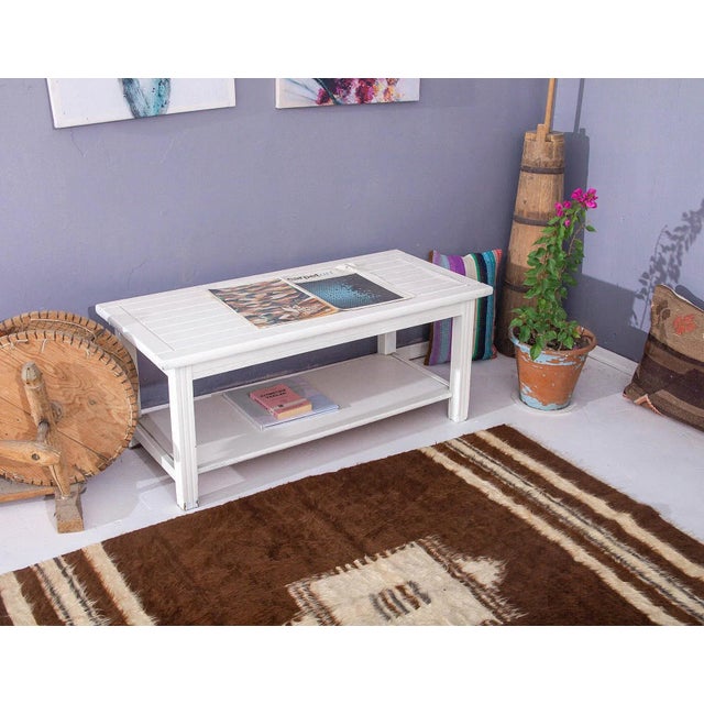 Brown Vintage Turkish Blanket Kilim Rug For Sale In Los Angeles - Image 6 of 6