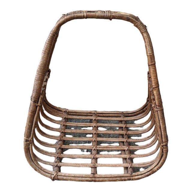 Vintage Coastal Boho Chic Magazine Log Holder Basket Chairish