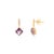 3.8ct Amethyst & Diamond Clover Drop Earrings in 14k Yellow Gold- 2 Pieces For Sale - Image 4 of 12