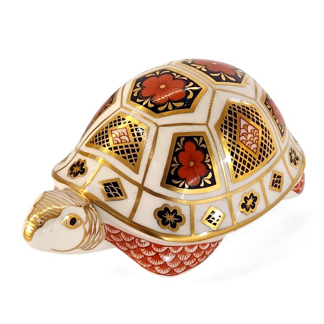 Royal Crown Derby Porcelain Vintage MCM Royal Crown Derby England Imari Design Turtle Paperweight Figurine For Sale - Image 4 of 5