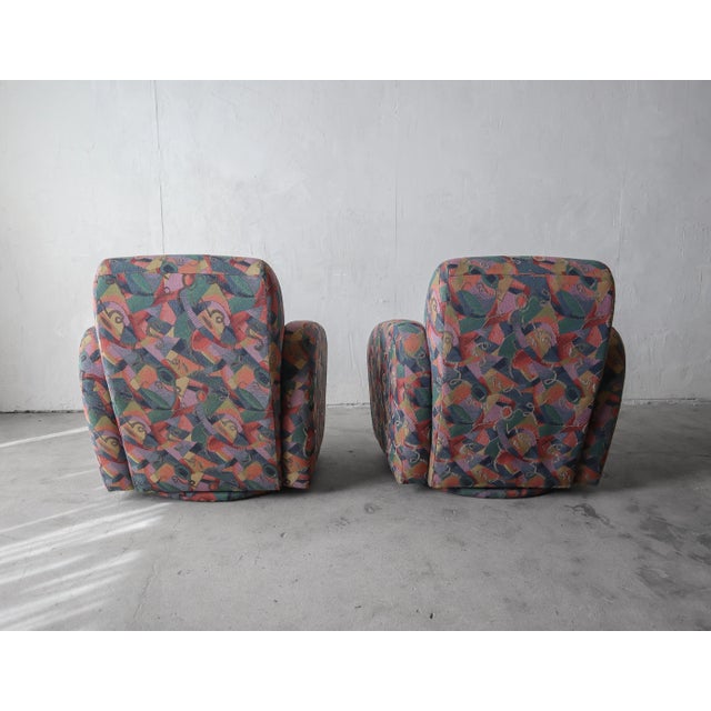 Pair of Post Modern Swivel Chairs by Kagan for Preview For Sale In Las Vegas - Image 6 of 8