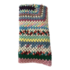Vintage Multi-Color Crochet Throw
