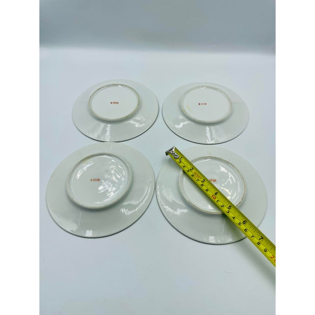 Mid 20th Century by Sadek Swan Gilded Footed Cups & Saucers - Service for 4 For Sale - Image 9 of 12