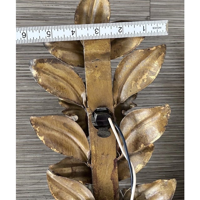 1960's Hollywood Regency Gilt Gold Floral Wall Sconces by Hans Kogl a - Pair For Sale - Image 15 of 17