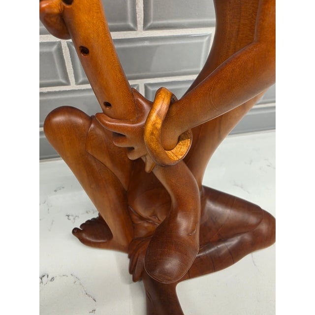 Signed Mid-Century Balinese Modernist Flute Player – Signed Masterwork by I Subrata For Sale In Phoenix - Image 6 of 12