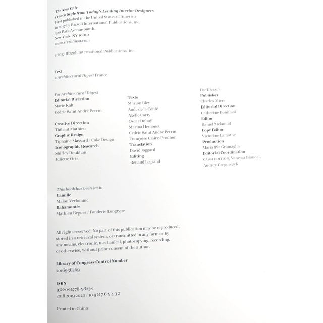 2017 Rizzoli "The New Chic: French Style From Today's Interior Designers" Book For Sale - Image 11 of 11