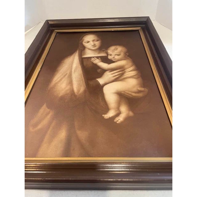 Late Victorian Turn of the Century Era circa 1890-1910, Classical Revival Devotional Art Print. Antique High-Quality Sepia...