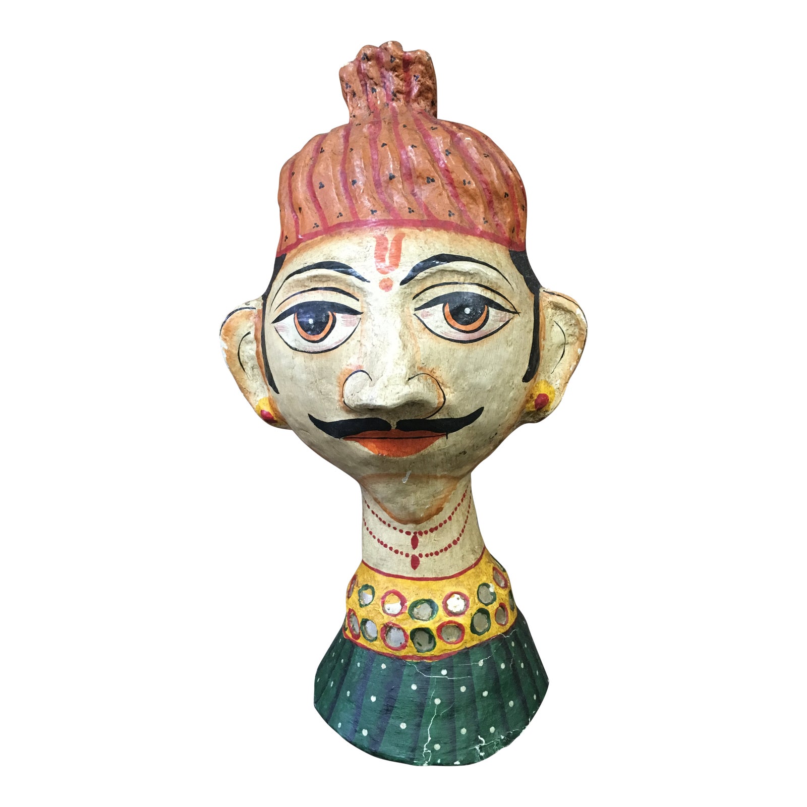 India Maharajah Paper Mache Head Chairish