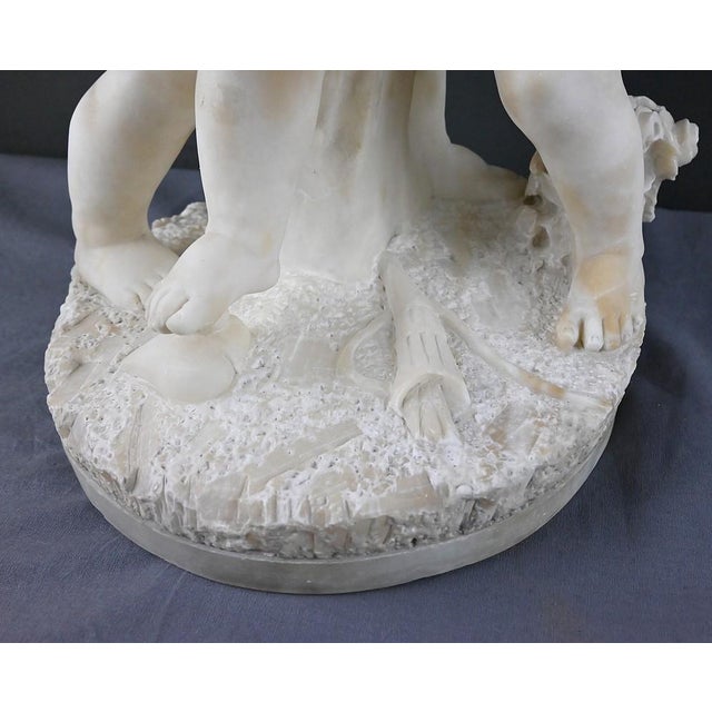 After Falconet, Two Cupids Disputing a Heart, Late 19th Century, Alabaster Sculpture For Sale - Image 17 of 18