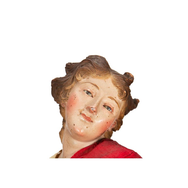 Rare Italian Carved Polychromed Crèche Santos Saint Angel Figurine Ca. 1750 For Sale - Image 12 of 12