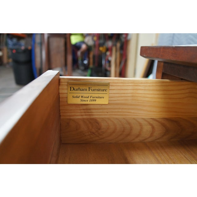 Wood Vintage Durham Furniture Cherry Mission Craftsman Style Nightstand Side Table For Sale - Image 7 of 12