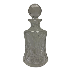 Vintage Signed Waterford Crystal Spirit Decanter With Faceted Ball Stopper