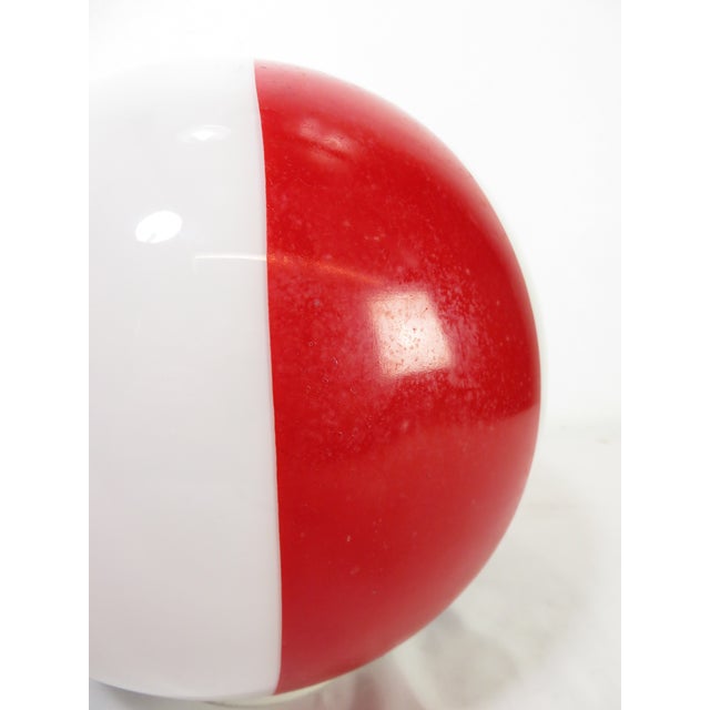 Vintage Barbershop Pendant Lamp 10" Glass Globe ~ Beach Ball ~ Circus ~ Mid Century Ceiling Light For Sale - Image 17 of 17