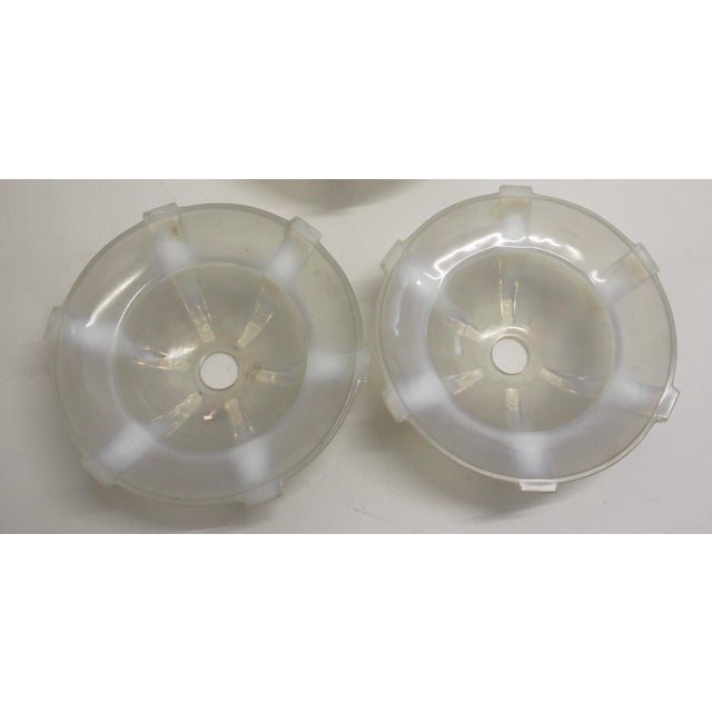 Copper French Opalescent 3-Arm Chandelier in Brass and Glass from Petitot, 1930s For Sale - Image 8 of 16