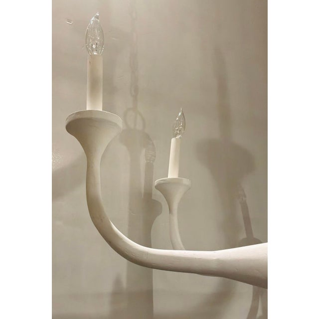 Currey & Company Currey & Company Modern White Wrought Iron Albion Chandelier For Sale - Image 4 of 6