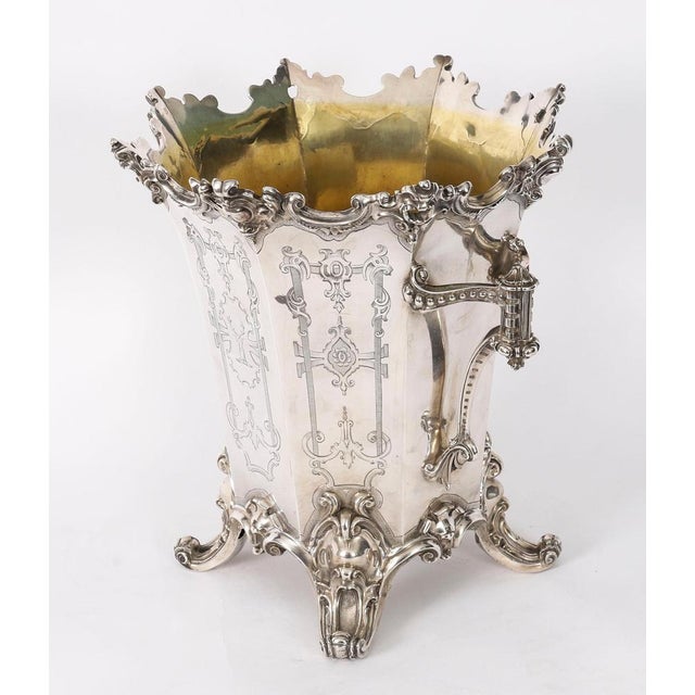 Antique Wine Cooler Champagne Ice Bucket from Elkington, Mason & Co, 1849 For Sale - Image 5 of 16