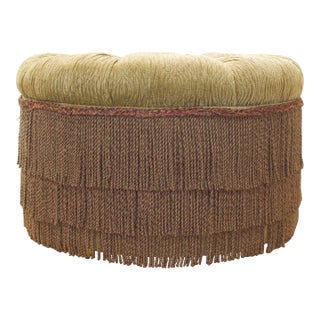 Lane Venture Extra Large Super Fringed Rolling Ottoman For Sale