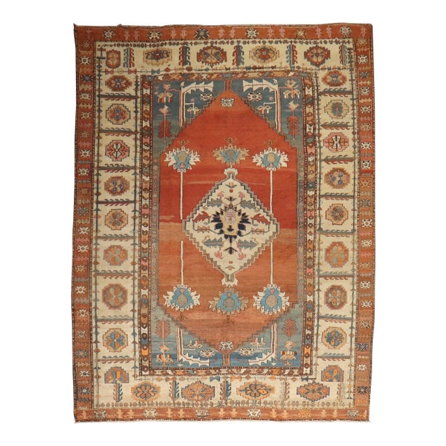 Zabihi Collection Antique Tribal Persian Bakshaish Rug - 9'9" x 15'1" For Sale