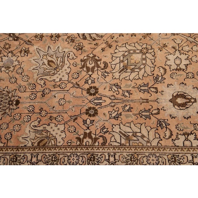 Persian Early 20th Century Antique Tabriz Wool Rug Handmade in Peach For Sale - Image 3 of 7