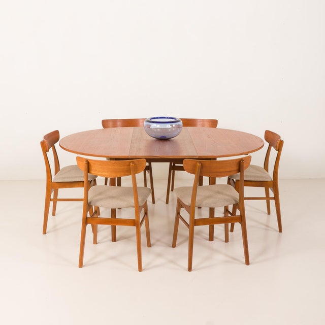 Mid-Century Modern Mid-Century Modern Danish Teak Table with Hidden Extensions, 1960s For Sale - Image 3 of 17