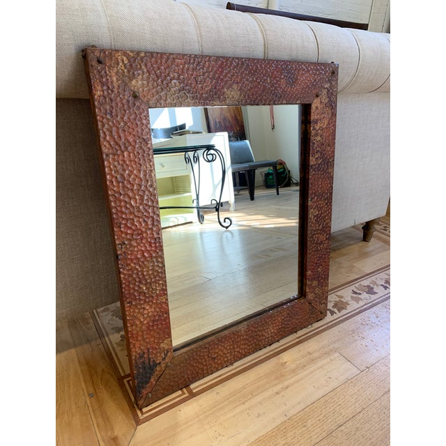 Handcrafted Hammered Copper Framed Wall Mirror Chairish