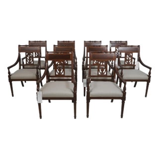 Set of 10 Theodore Alexander Dining Room Armchairs For Sale