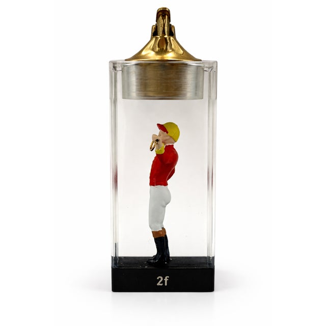 Vintage the 21 Club Nyc Restaurant Equestrian Jockey Lucite Lighter For Sale - Image 4 of 7
