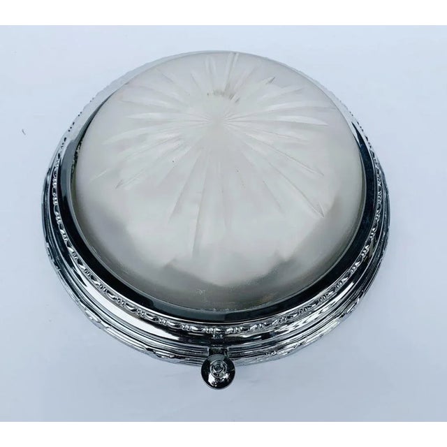 Porthole Ceiling Light in Polished Nickel by Vaughan For Sale - Image 4 of 11