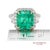 Gia 18k (750) White Gold Natural Colombian Emerald and Natural Diamond Ring, Size 6 For Sale - Image 11 of 12
