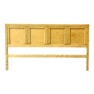 Vintage Coastal Bamboo Lea King Headboard For Sale