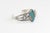 Rustic Vintage Southwestern Sterling Silver Turquoise Cuff Bracelet For Sale - Image 3 of 11