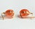 Metal 14k Rose Yellow Gold Floral Earrings Natural Carnelian Cabochons 20.40 Carats, A Pair For Sale - Image 7 of 9