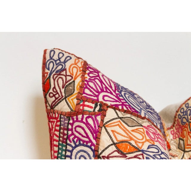 19th Century Umber Jaisalmer Patchwork Throw Pillow For Sale - Image 5 of 9