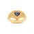 14k Gold Fluted Vintage Dome Ring Size 4 With Heart-Cut Blue Sapphire For Sale - Image 11 of 18