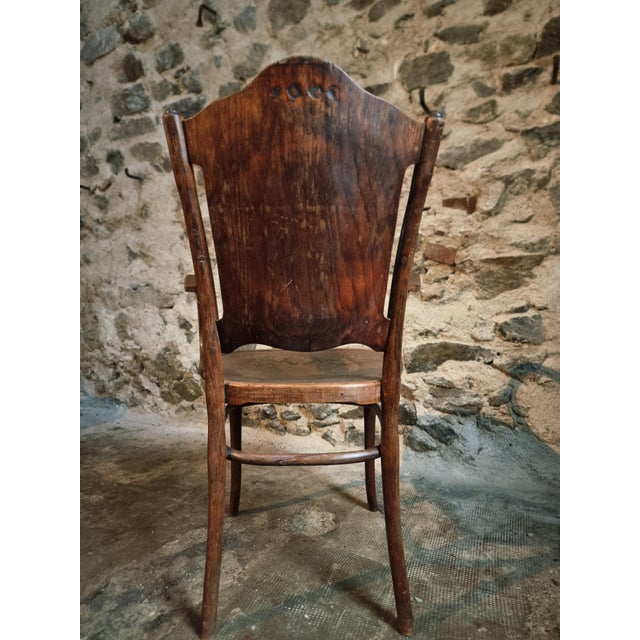 Wood Antique Bentwood Armchair by Jacob & Josef Kohn, Vienna, Austria, 1900s For Sale - Image 7 of 15