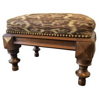 English Style Walnut Footstool For Sale