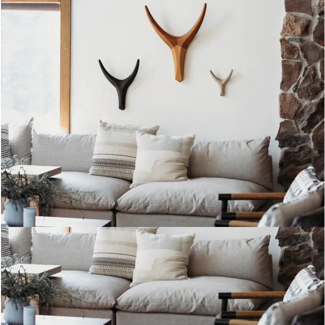 Medium Nguni Head Black Iroko, Animal Head Wall Sculpture, Gunsmoke For Sale In Dallas - Image 6 of 9