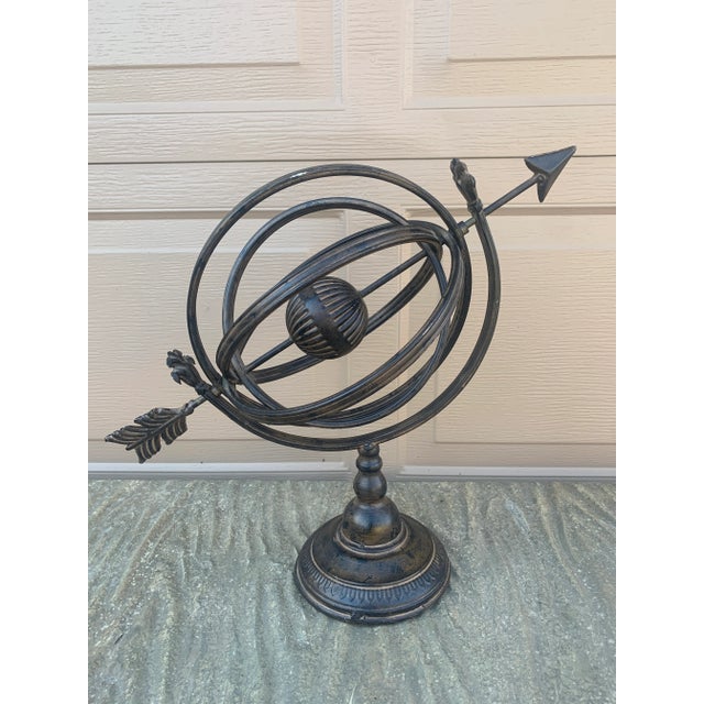 Vintage French Country Iron Garden Armillary Sundial, Classic English Garden Decor For Sale - Image 9 of 10
