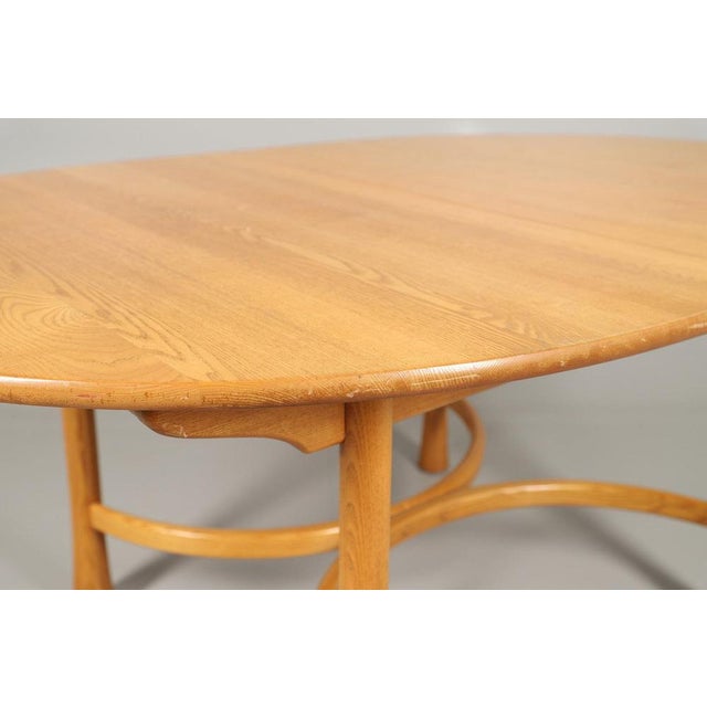 Vintage Oval Saville Dining Table in Elm from Ercol For Sale - Image 6 of 11