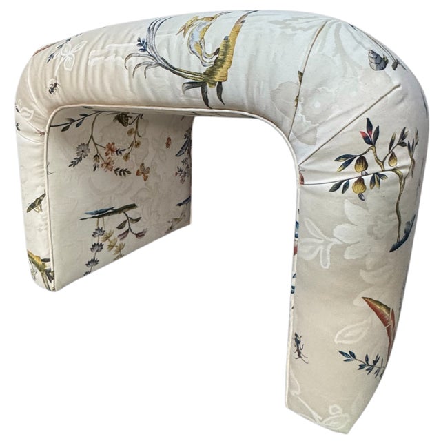 Modern 1980s Schumacher Upholstered Waterfall Bench For Sale - Image 3 of 10