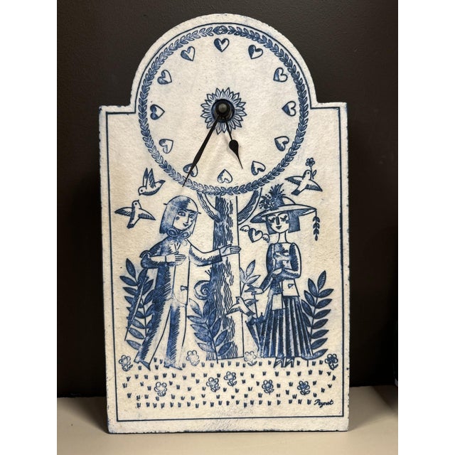 Ceramic Sandstone Wall Clock by Roger Capron, 1980 For Sale - Image 7 of 8