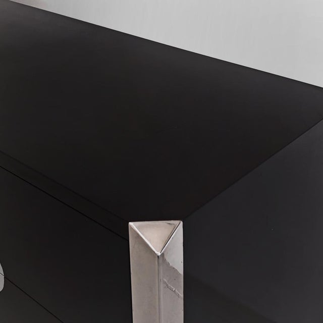 Bar Sideboard in Black Laminate and Chrome by Mario Sabot, 1970s For Sale - Image 11 of 18