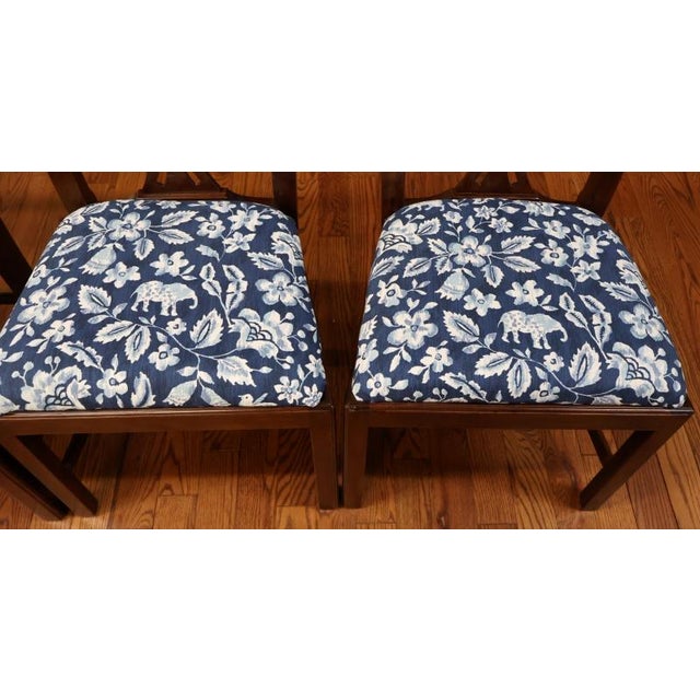 1980s Set of 8 Henkel Harris 101s Solid Mahogany Chippendale Style Dining Chairs For Sale - Image 13 of 17