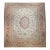 Vintage Turkish Oushak Rug, Hand-Knotted Geometric Pattern, Ivory & Brick Red, 12' X 14' For Sale